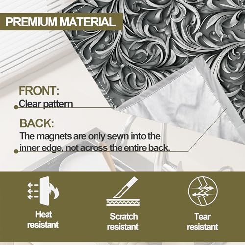 Image of Black Vines Dishwasher Magnetic Cover, Decorative Fabric Dishwasher Door Cover with Top and Bottom Magnets, Flexible Kitchen Appliance Decor, 23 x 26 Inches