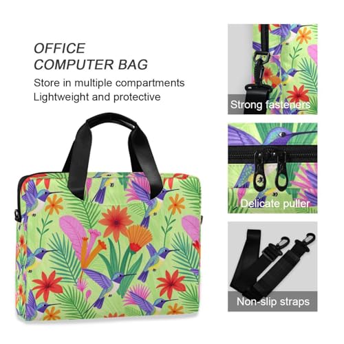 Funda para computadora de 15.6 con asa y diseño floral de colibrí 6