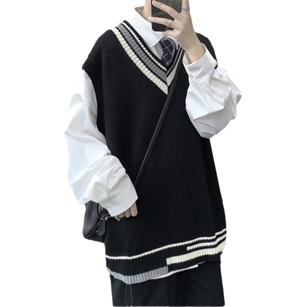 Pull oversize gilet sans manches noir XXL pour masquer les rondeurs - 4