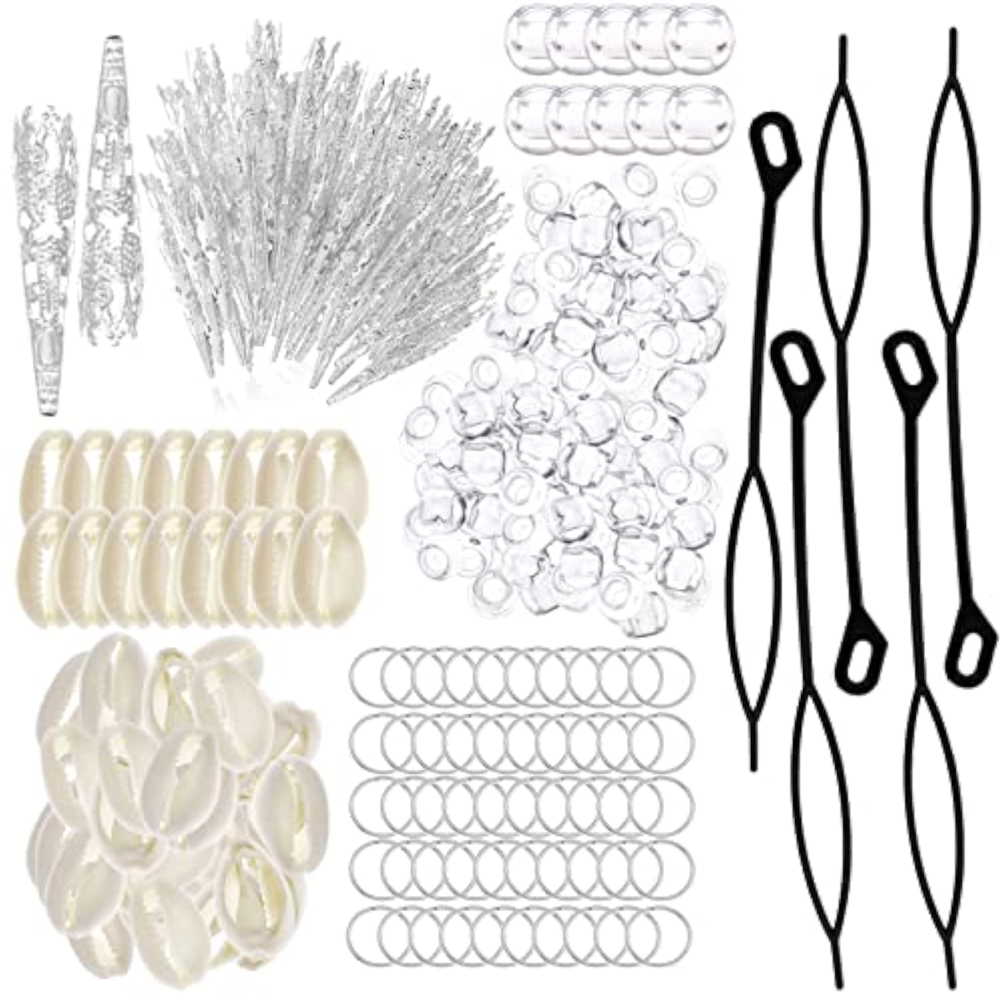 455 Pcs Clear Beads Dreadlocks Accessories Set