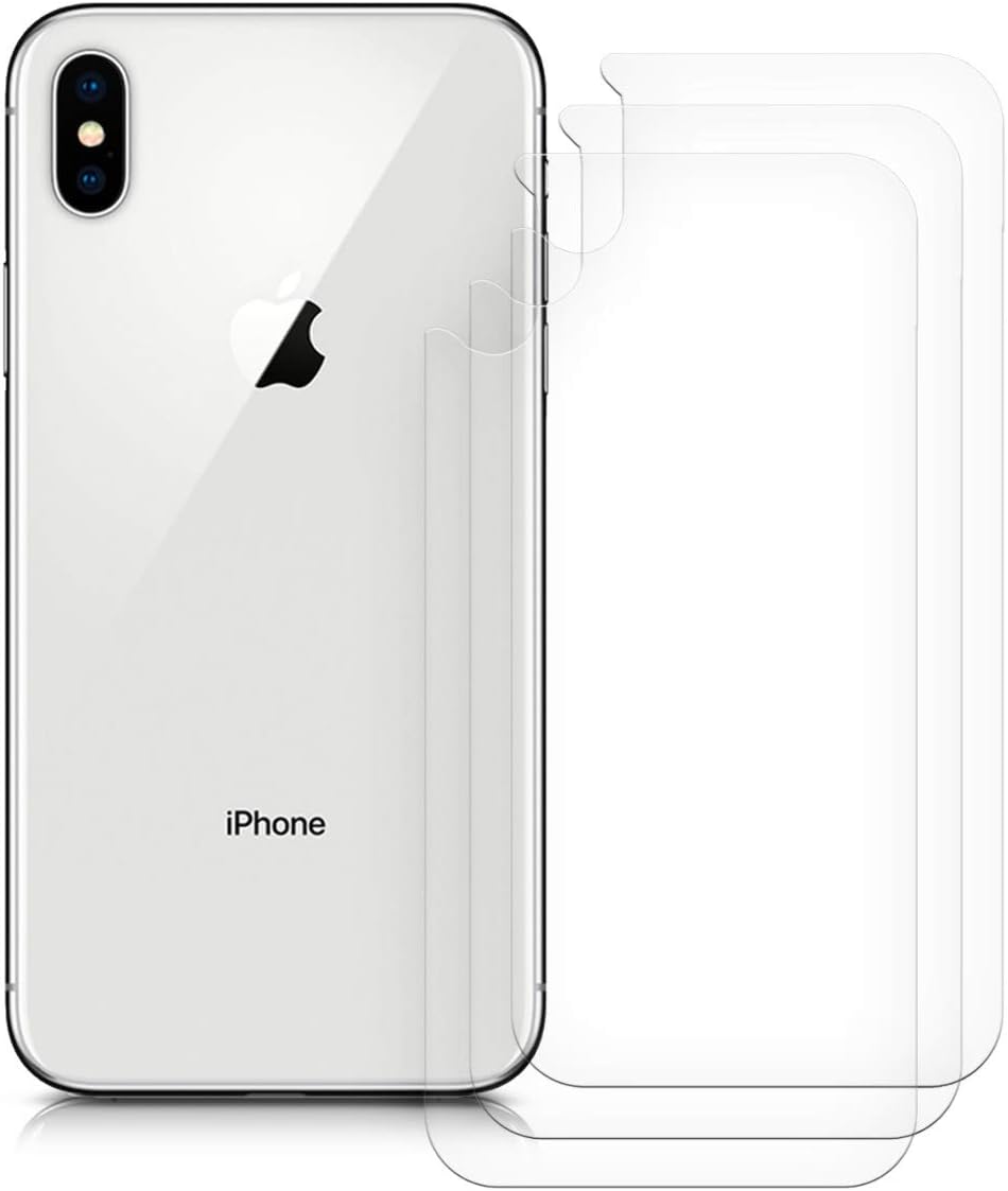 kwmobile Set of 3X Back Covers Compatible with Apple iPhone Xs Max - Back Screen Protector Pack Transparent Protective Films