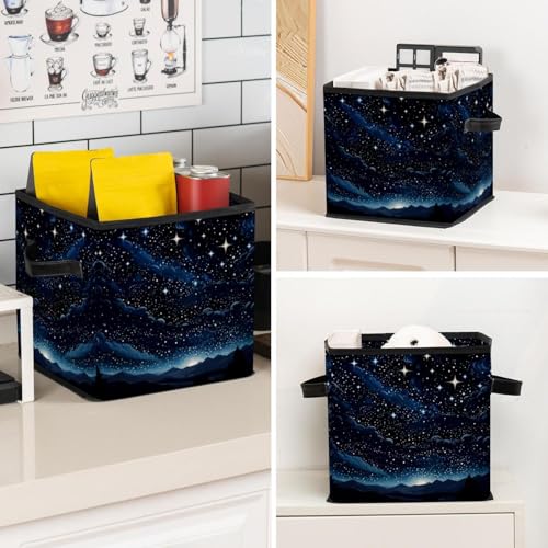 Boîte de rangement pliable ciel étoilé cube pour placard - 8