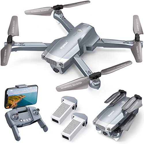 SYMA X500 4K Drone with UHD Camera for Adults, Easy GPS Quadcopter for Beginner with 56mins Flight Time, Brush Motor, 5GHz FPV Transmission, Auto Return Home, Follow Me, Light Positioning, 2 Batteries