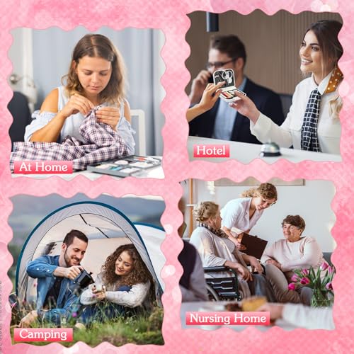 Yuxung 12 Pieces Travel Sewing Kit Emergency Mini Sewing Kit Travel Repair Kit in Bulk with Sewing Threads Scissors Needles for Wedding Gift Traveler Hotel Charity Homeless (Pink, Hot Pink, White) - Thumbnail 5