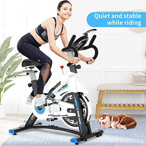 L NOW Indoor Exercise Bike Indoor Cycling Stationary Bike, Belt Drive with Heart Rate, Adjustable Seat and Handlebar, Tablet Holder, Stable Quiet and Smooth for Home Cardio Workout(D600) - Home Fitness Guru L NOW Indoor Exercise Bike Indoor Cycling Stationary Bike, Belt Drive with Heart Rate, Adjustable Seat and Handlebar, Tablet Holder, Stable Quiet and Smooth for Home Cardio Workout(D600) - Image 7