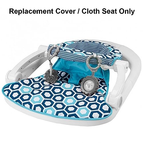 Image of Replacement Part for Fisher-Price Sit-Me-Up Floor Seat - FKD95 ~ Replacement Cover /Cloth Seat ~ Blue, White and Turquoise Colors