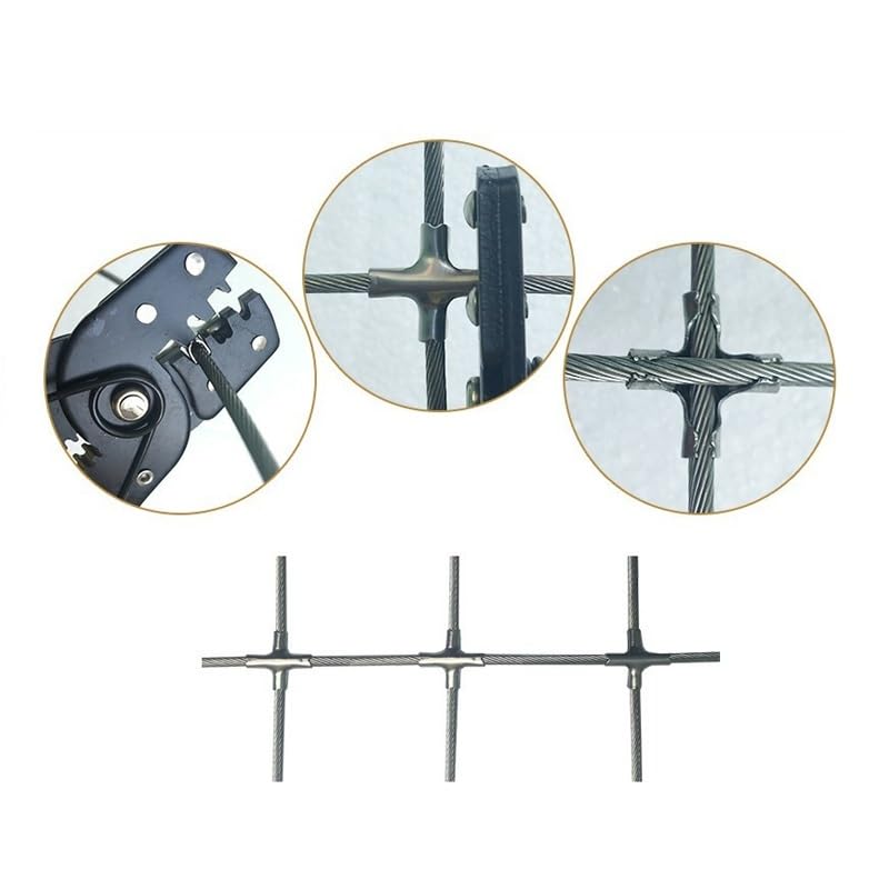 Generico 1000 Pezzi Morsetto in Acciaio Inox 304, Swager Crimper con Clip a Corda Incrociata, Morsetti per Funi Metalliche per Funi Metalliche Cavi Sartiame da 1.5mm-2mm