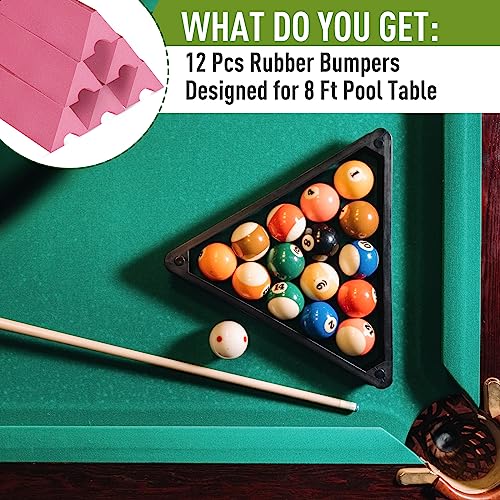 Amylove 6 Pack K66 Rubber Bumpers Pool Table Bumpers Replacement Pool Table Rail Cushions Billiard Rail Rubber Cushions 8 Foot For Billiard Pool Table Bumpers Pool Table Accessories #TOP1