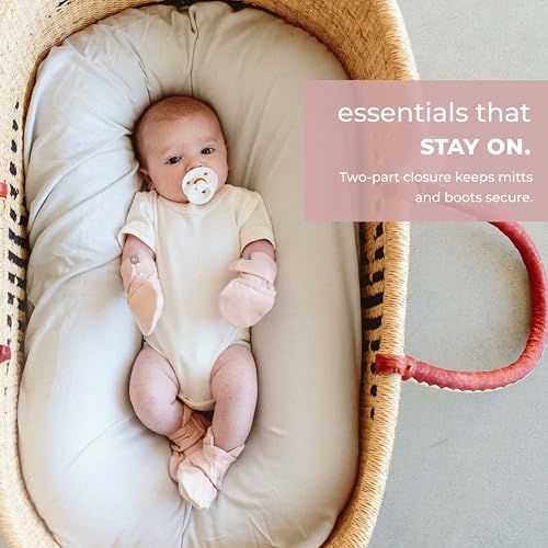 goumikids Stay-On Mitts and Boots Bundle Rose, 0-3 Months2