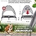 Deuline Hundeliege mit Dach erhöhtes Hundebett Garten Outdoor Haustierliege L-91x76x18/90cm GRAU 520082
