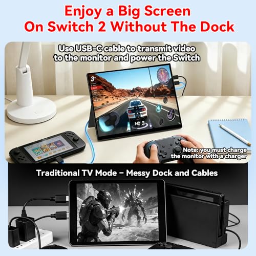 Image of S123E 12.3 Inches Portable Monitor for Switch /Switch 2, Ultra Slim Touchscreen Monitor Touch Mini Travel Monitor 1280P IPS Display 100% sRGB for Laptop Surface PC Xbox PS4 /5 and Office