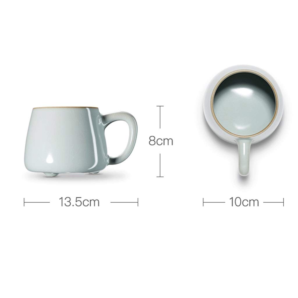 Keramik Becher Keramikbecher Große Kapazitätskapazität Home Kaffeetasse mit Griff Keramik Kaffeetasse for Home Office oder Schule Verwenden Sie 290ml Zuhause und Büro (Color : Blue)