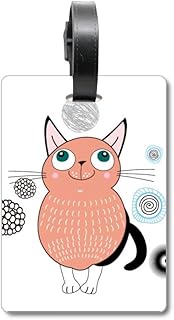 Smile Animal - Etiqueta de identificación para Maleta, diseño de Gato, Color Rosa