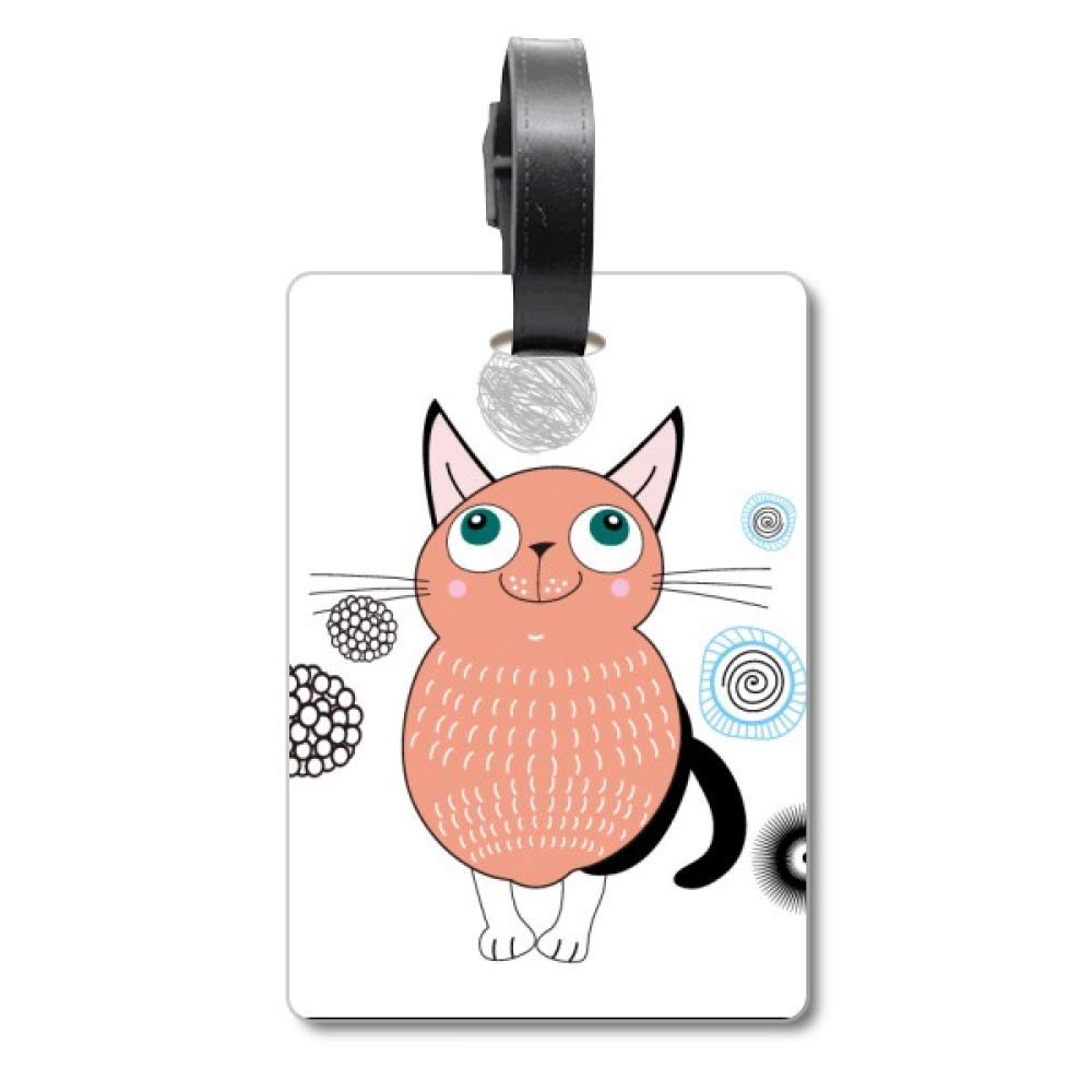 Étiquette valise chat rose en silicone pour identification bagage