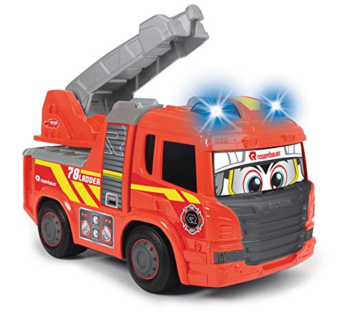 Dickie Toys Happy Scania Fire Truck, 25Cm, Motorisiert F.vorwärts/Rückwärtsfahren, Licht, J2+, Red #TOP4
