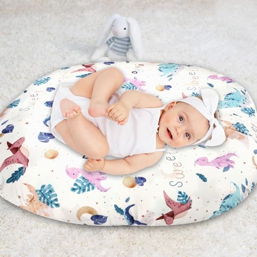 Image of Newborn Lounger Cover, Cute Dinosaur Removable Cover Ultra Soft Comfortable Lounger Slipcover Removable Cover for Infant Lounger Pillow (Lounger not Included)