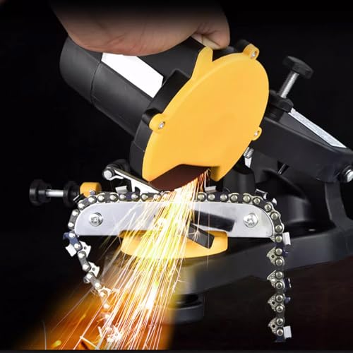 Afilador eléctrico para motosierras con ángulo de Afilado de 35°, 10 Discos de Afilado, Profundidad Ajustable, para un Mantenimiento eficiente de la Cadena de la Motosierra.