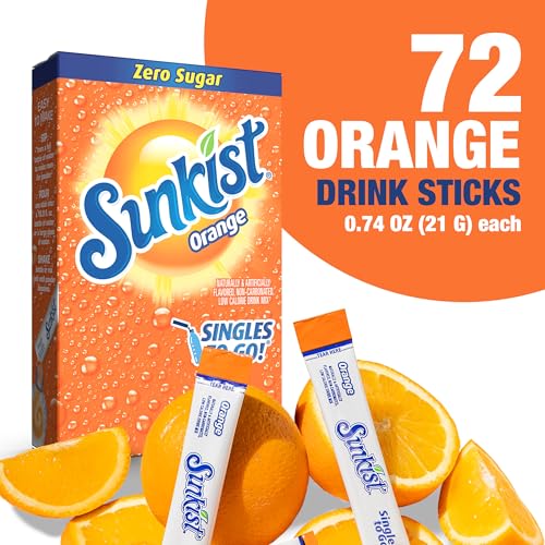 Image of Singles To Go! Sunkist Soda Drink Mix, Orange, 72 Packets