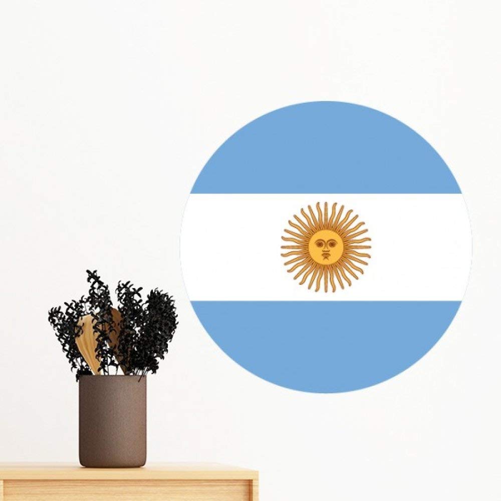 Sticker mural rond drapeau Argentine de 35cm avec motif national haute definition
