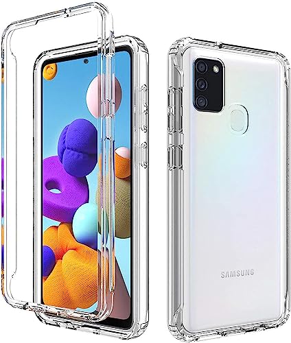 PANXIYUE Funda Samsung Galaxy M30s / M21, 360 Grados Doble Protección, Transparente Ultrafino Silicona TPU Frente y PC Back Carcasa para Samsung Galaxy M30s / M21 - Cover Doble [Transparente]