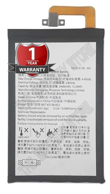 Image of THE BATTERY STORE Original BAT-63108-003 Battery for BlackBerry Keyone TLP034E1 / Alcatel DK70 DTEK70 Battery with 1 Year Warranty****(DD35)