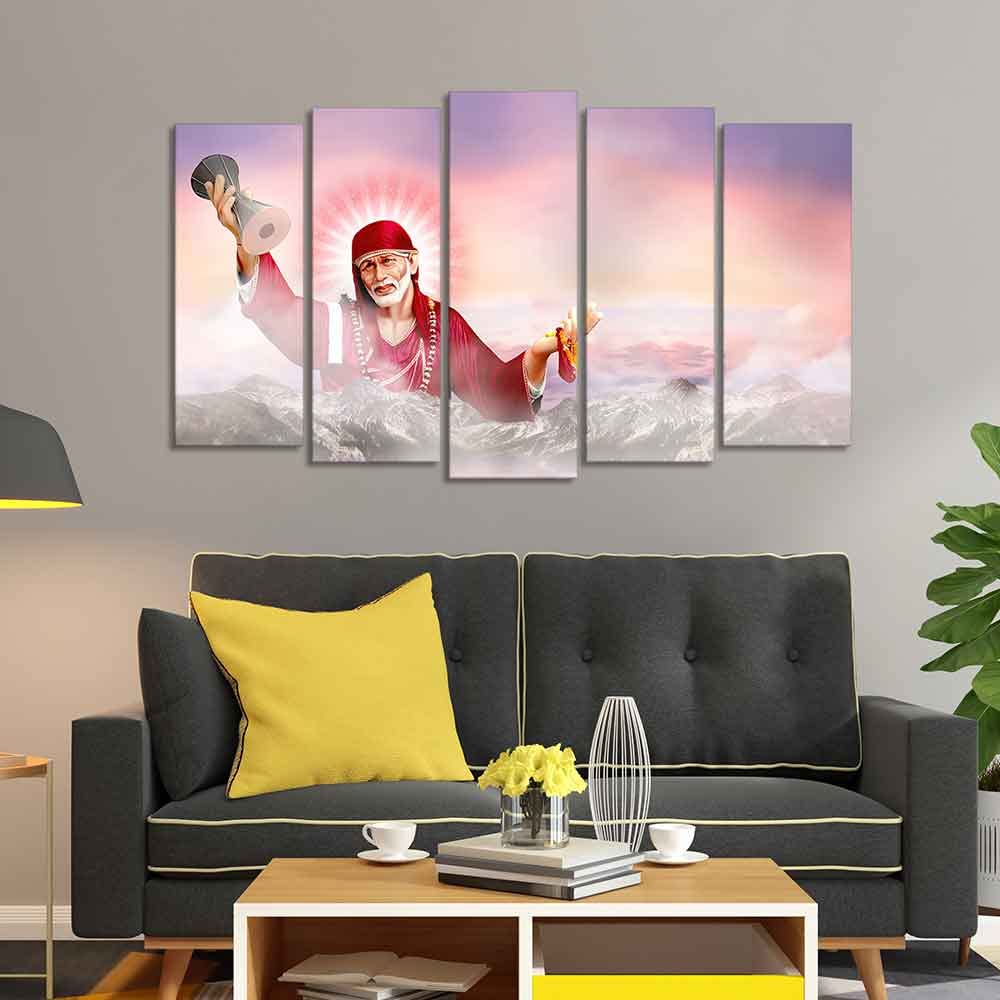 VIBECRAFTS Homcraft Devotional Wall Painting of Sai Baba Set of Five For Home|Office|Living Room|Gift (PTVC5Pcs2_6610) (B09YD339BN) Amazon Price History, Amazon Price Tracker