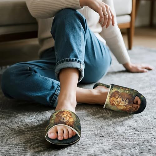 Slip On Slippers for Women Open Toe Indoor House Slippers for Woman Men Fuzzy Non Slip Cozy Winter Shoes3