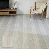 クッションフロア 置くだけ 賃貸OK 床材 フローリングマット 床タイル 吸着 貼ってはがせる 接着剤不要 敷くだけ 床 DIY リフォーム 模様替え 簡単 おしゃれ 置き敷きタイプ (グレージュオーク, サンプル)