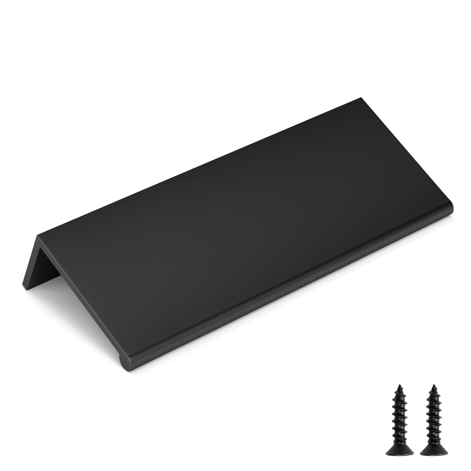 goldenwarm 10 Pack Black Finger Edge Pulls Drawer Finger Pulls Matte Black Kitchen Hardware Handles Bedroom Dresser Drawers,3in Hole Center