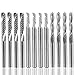 Afunta Juego de 12 molinillos de corte de carburo para fresadora de punta fina, 4 piezas de 1/8 pulgadas CNC de doble flauta + 8 piezas 1 cortador de flauta de un solo borde para nailon