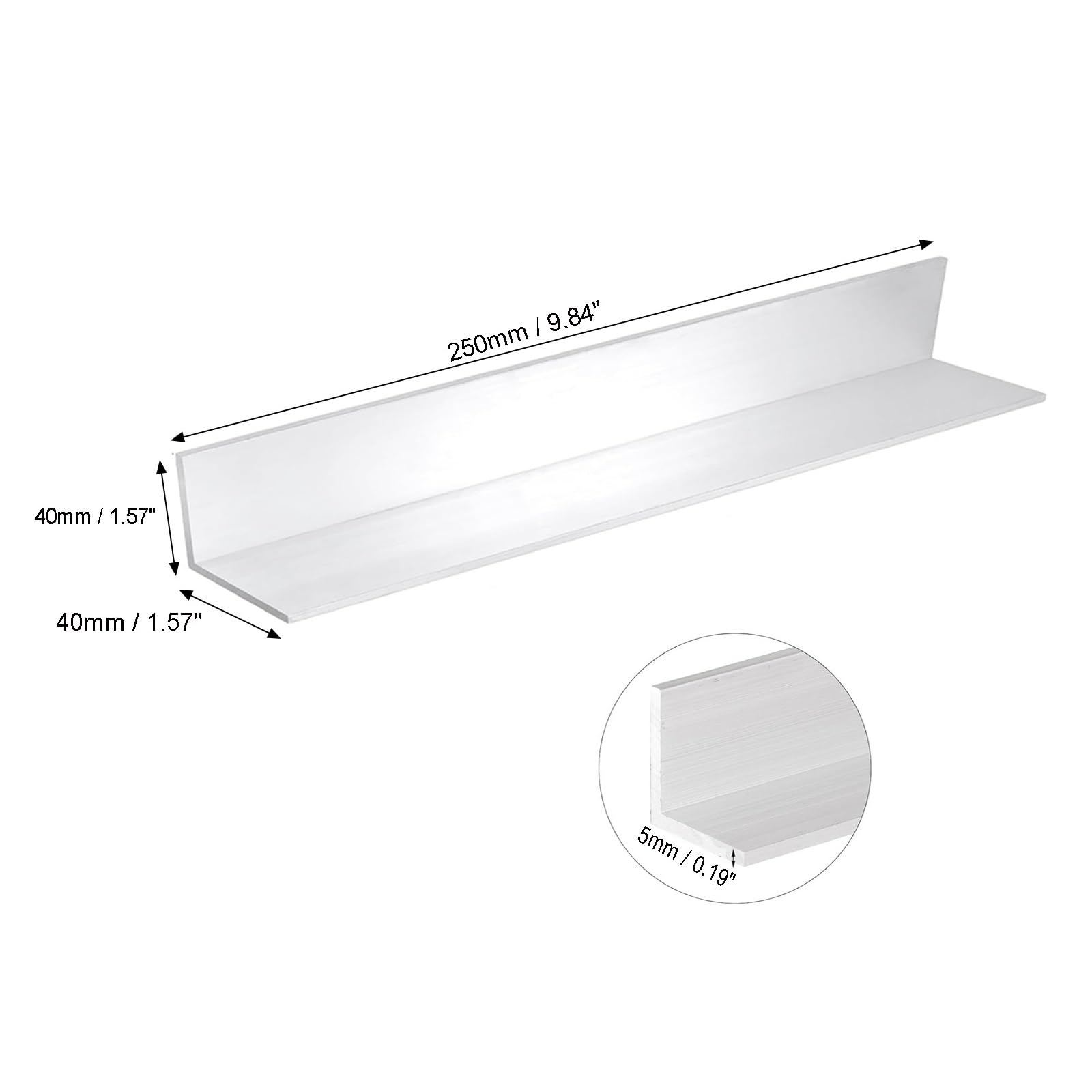 Ángulo de aluminio Perfil triangular de borde de aleación de aluminio en forma de L