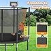 DeepRoar Tranpoline for Kids and Adults, 8FT Tranpoline with Basketball Hoop, Safety Enclosure Net, Heavy Duty Tranpoline with Light, Sprinkler, Socks, Ladder, ASTM Approved, Black