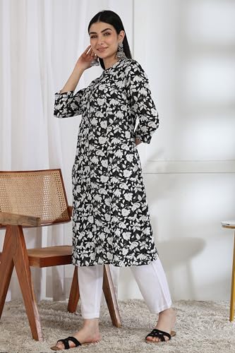 Image of MIRCHI FASHION Pure Cotton Kurti for Women | A-Line Kantha Work Printed Kurta for Woman | Ethnic Wear for Office & Daily Use (Single Piece)