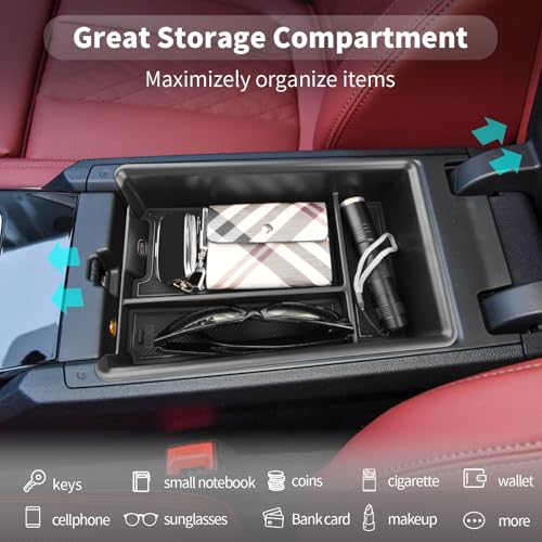 CDEFG Kompatibel mit BMW 3er G20 G21 2019-2023 2024 2025 / 4er G22 / i3 G28 i4 G26 Facelift Mittelkonsole Handschuhfach Armlehne Multifunktionaler Aufbewahrungsbox Auto Zubehör (Schwarz)