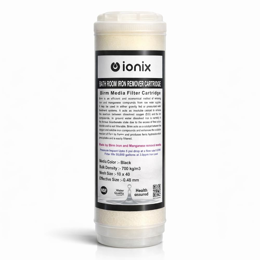 IONIX Birm Media Based Iron Filter Cartridge for Water Purifier | Spare Filter Cartridge for birm Media Filter | pre Filter for Water Purifier,1 Piece, White-picture-33