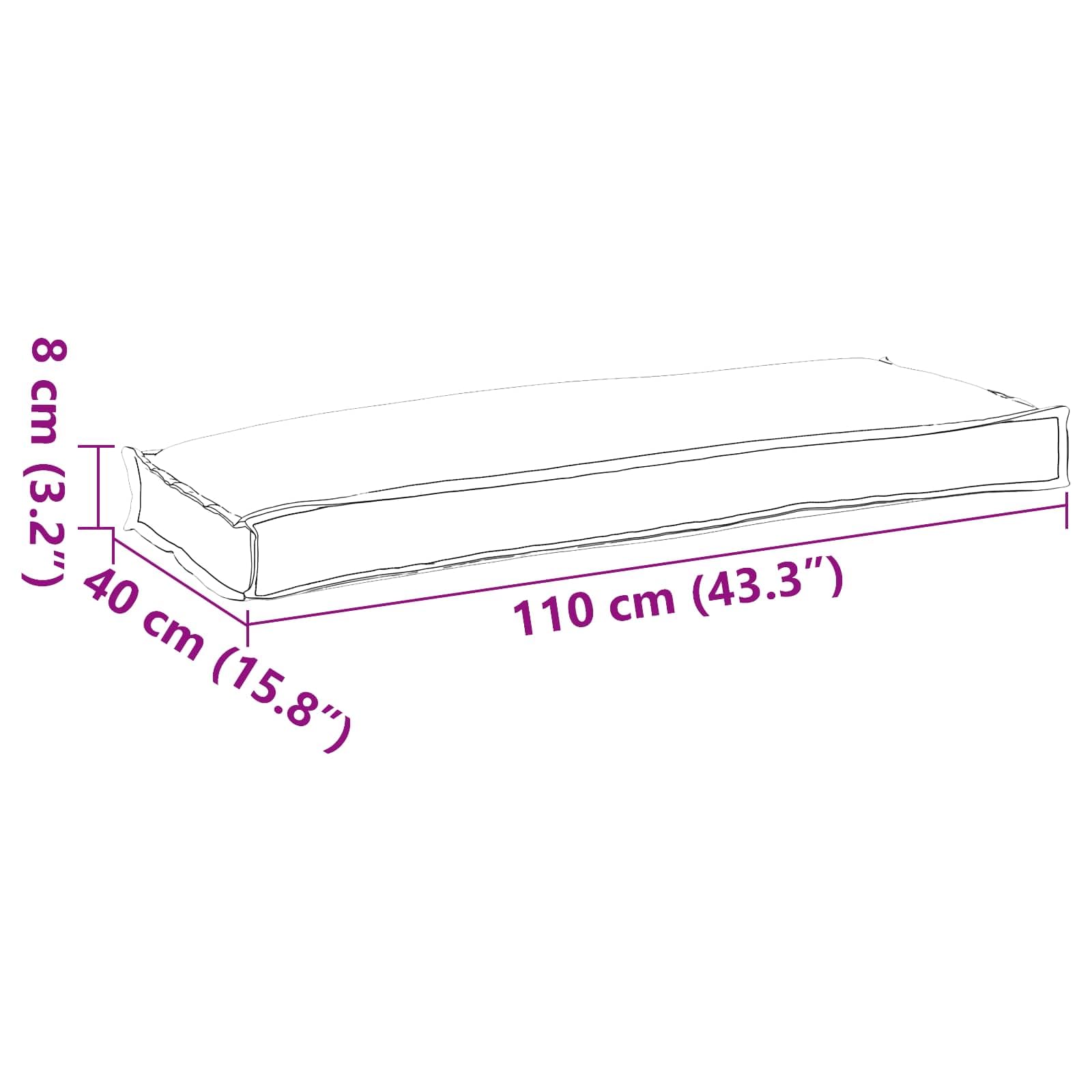 Cojín de tela Oxford crema 110 x 40 x 8 cm con relleno de polipropileno, cojín de asiento y cojín para silla de jardín, terraza, balcón, oficina y silla de ruedas, antideslizante, ergonómico