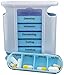 Produktbild M&H-24 Tablettenbox Medikamentenbox Pillenbox für 7 Tage Blau - Pillen-Tabletten-Dose Medikamentendispenser Medikamentendose Wochendosierer Woche 4-Fächer Morgens Mittags Abends Nachts