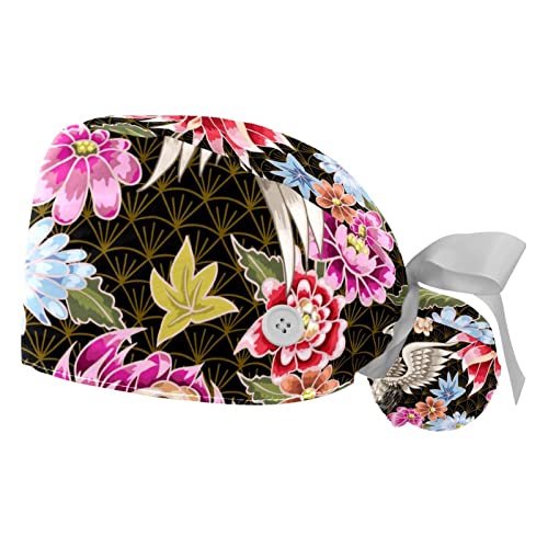Chapeaux bouffants pour cuisiner et soigner : style grue et fleurs JDEZ