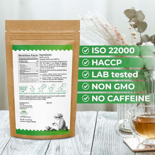 Image of 4 oz. Dried Nettle Leaf Tea Ortiga Planta Nettle Herb Bulk Stinging Nettle Leaf Herb Tea (Urtica dioica) - 113g Stinging Nettle Leaves Herbal Tea ortiga verde te