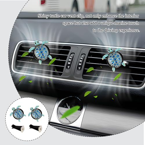 Image of 2 Pack Sea Turtle Car Air Vent Clips, Cute Car Decor | Beachy coastal turtle vent decorations for car interior accessories, gifts for women, car enthusiasts, and nature lovers