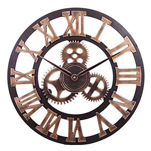 Buy DORBOKER 16" Wall Clock Large Wall Clock Gears 3D Retro Rustic