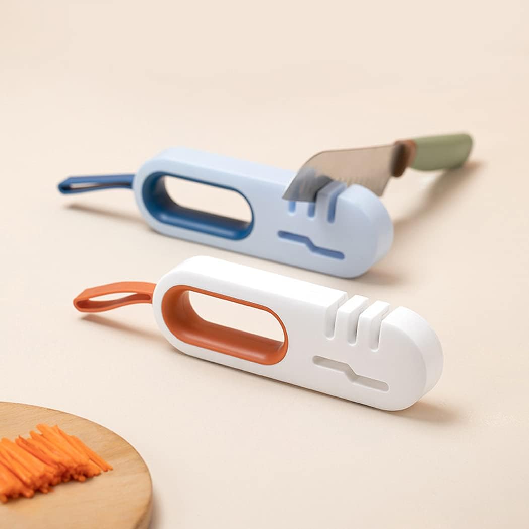 vivacity KnNife SharpeEner, KnifFe SharpenEer Roller KitcHhen KnNife SharPpener with Hook Band Non Slip KnifFe SharpEener, Labor Saving Knife ShaRrpener, Manual KniFfe Scissor Sharpening Tool 2