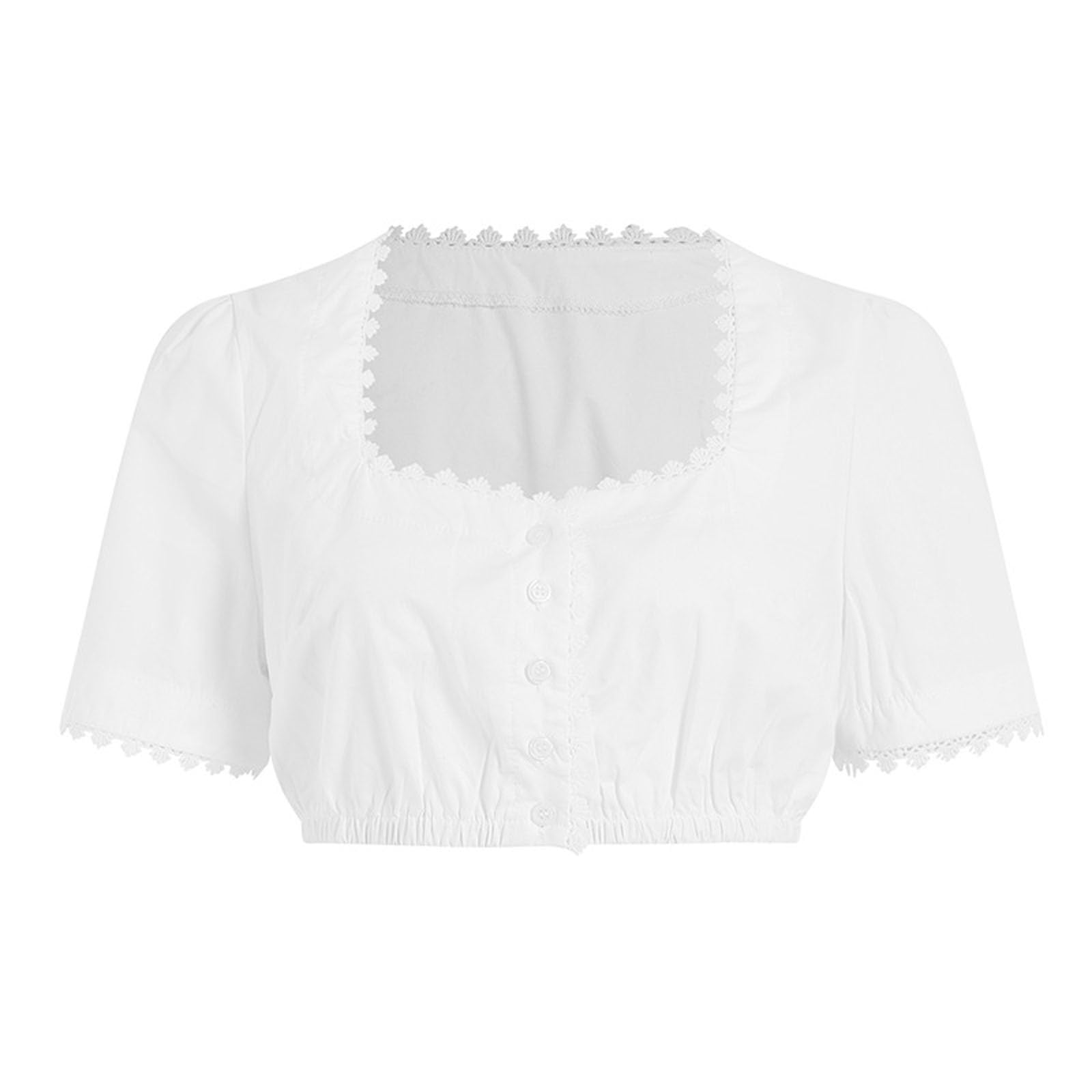 Dirndlbluse Damen Langarm Weiß Dirndlbluse Kurzarm Dirndl Bluse Spitze Sexy Trachtenbluse Große Größen Oktoberfest Kostüm Dirndlblusen Spitzenbluse Tracht Bluse Trachtenweste Damen