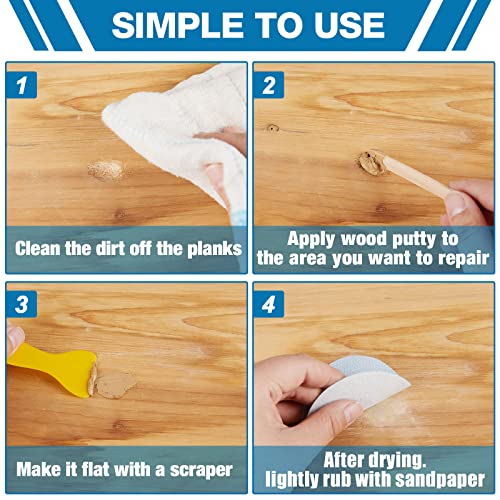 Image of Deuvuo Natual Wood Putty, Wood Putty Filler - Our Wood Grain Filler Offers a Quick and Lasting Fix for Any Damage or Flaw - Paintable, Stainable, Sandable & Quick Drying - 9.87 Ounce