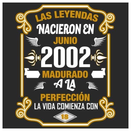 Las leyendas nacieron en Junio 2002 Madurado a la perfección La vida comienza con 18: Libro de visitas fiesta de cumpleaños felicitaciones y noticias I Tema: oro y ror I Regalo ideal