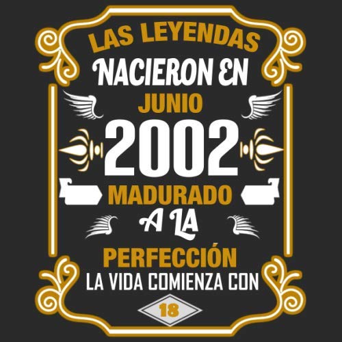 Las leyendas nacieron en Junio 2002 Madurado a la perfección La vida comienza con 18 Libro de visitas fiesta de cumpleaños felicitaciones y noticias