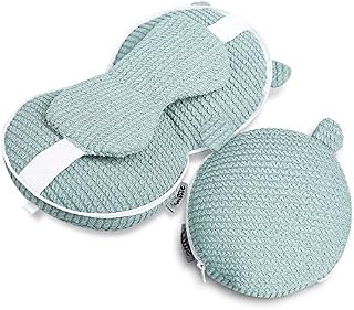STTIAO 2 in 1 Travel Pillow with Eye Mask, Portable Soft Neck Cushion