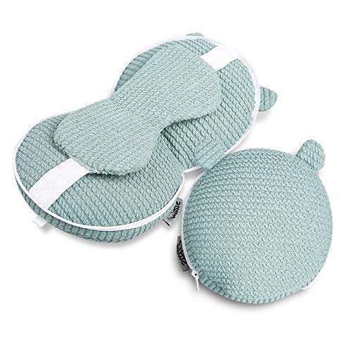 STTIAO 2 in 1 Travel Pillow with Eye Mask, Portable Soft Neck Cushion