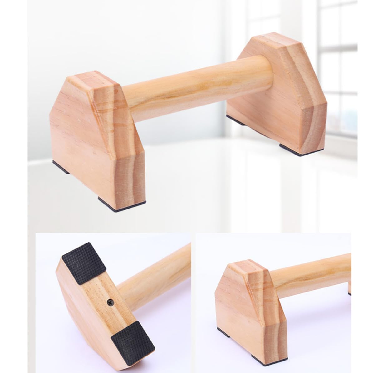 Soporte para Flexiones de Madera Khaki, Barras Paralelas
