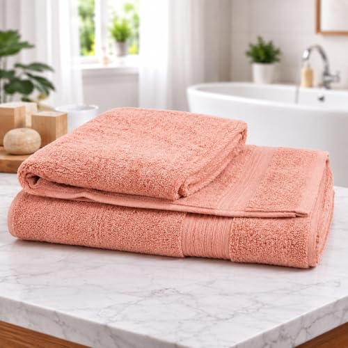 Image of Luxury Bath Towel for Men & Women | Ultra Soft & Super Absorbent 600 GSM Premium Cotton Feel Towel | Large Size 70 x 140 cms | Quick Dry Daily Use Bathroom Towel | 1 Piece - Blush Pink